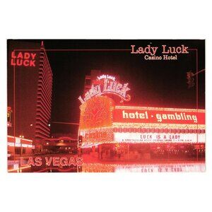 Lady Luck Casino Hotel Gambling Vacation Vintage Postcard Tourist LV 408